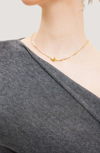 Faux Pearl Rose Necklace