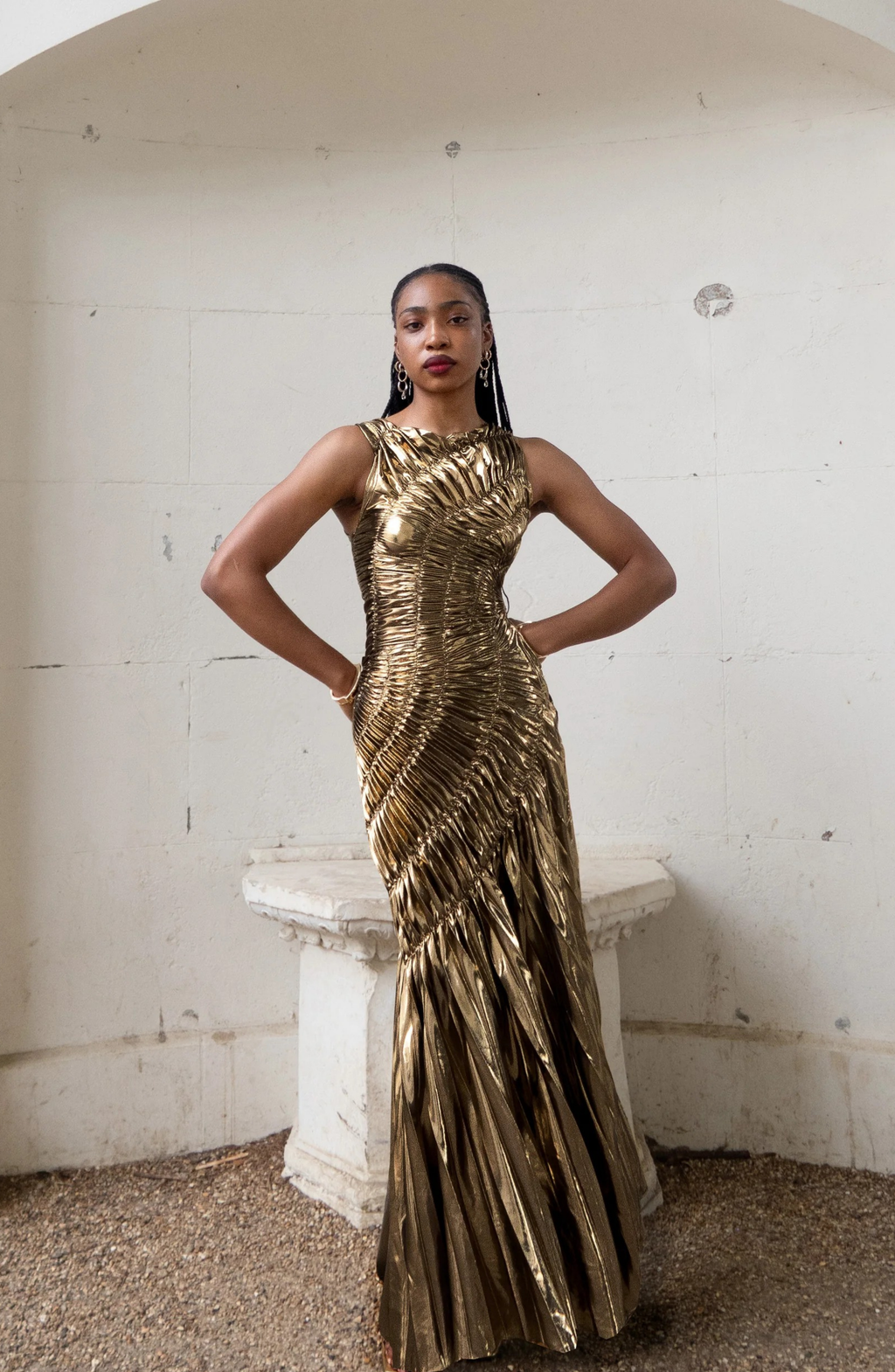 Fossil Dress Floor Length Metallic