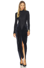 Obsidian Draped Maxi Dress