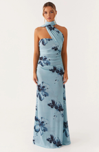 Floral Gathering Sleeveless Midi Dress