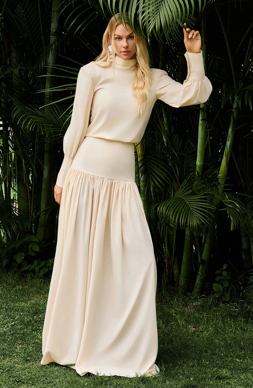 Solid Long Sleeve Top & Maxi Skirt Set