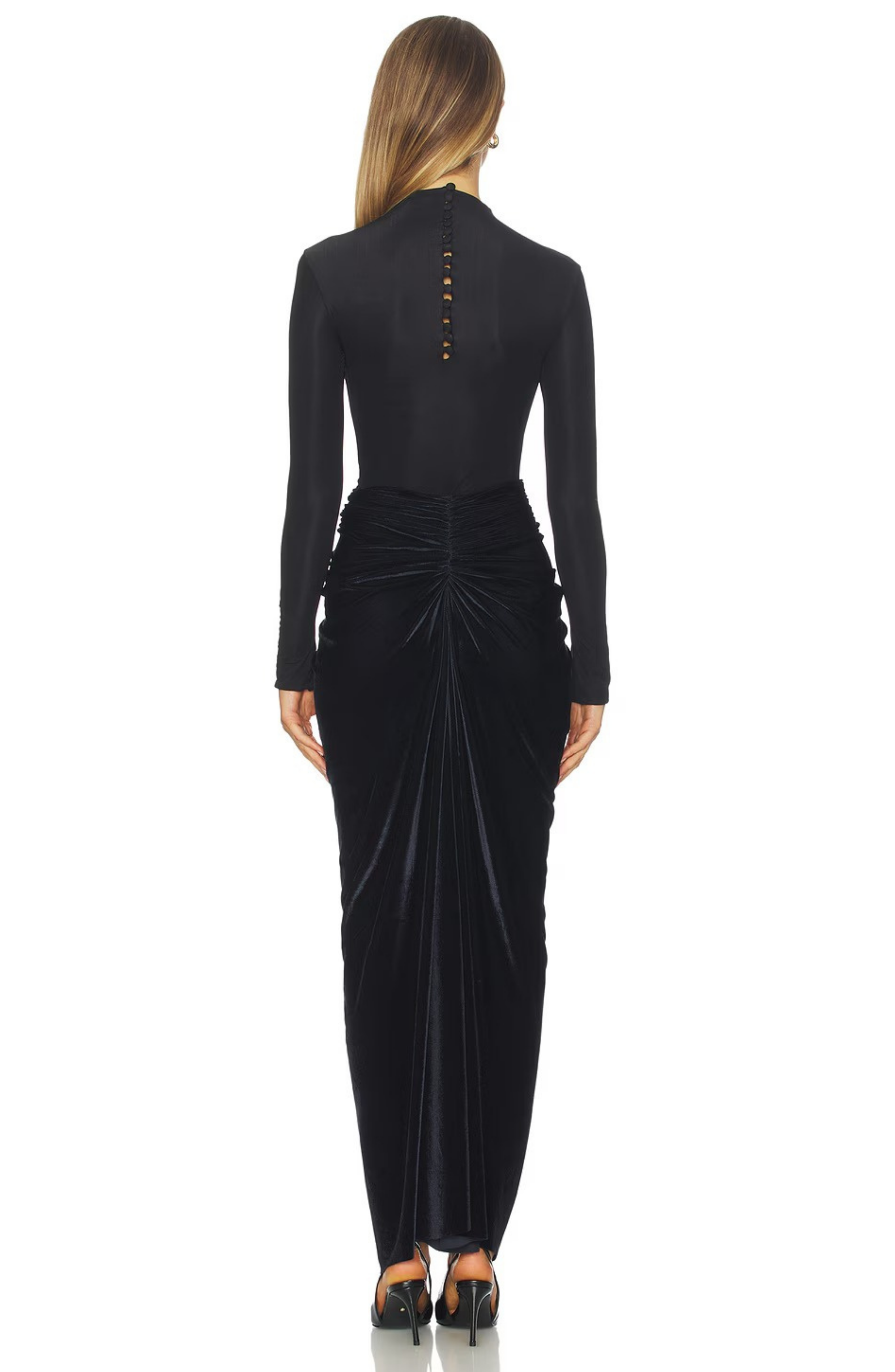 Obsidian Draped Maxi Dress