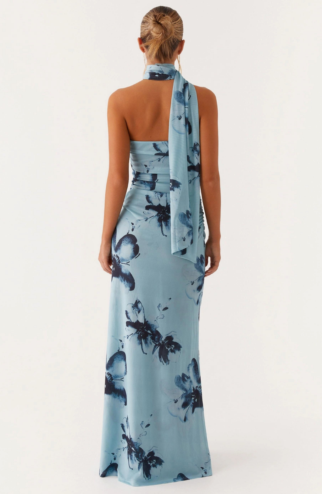 Floral Gathering Sleeveless Midi Dress