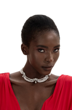 Faux Pearl Faux Diamond Layered Necklace