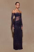 Scarlet Veil Gown Maxi Dress