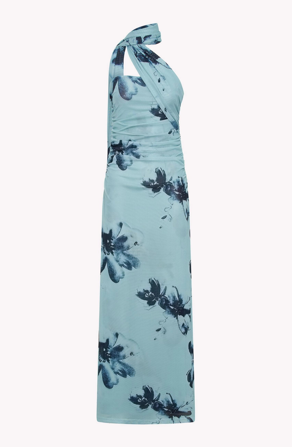 Floral Gathering Sleeveless Midi Dress