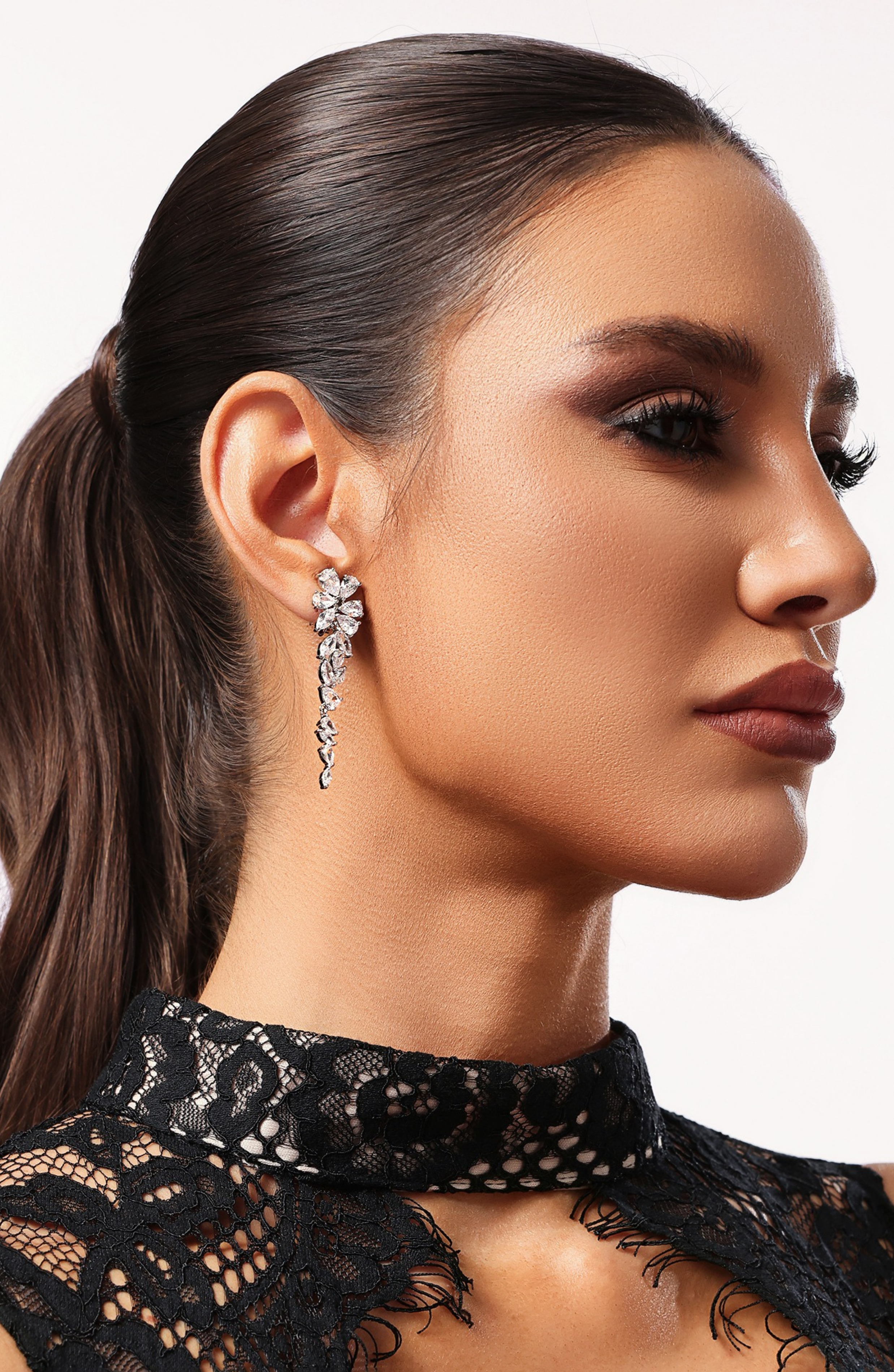Lizbet Diamond Triangle Tassels Earrings