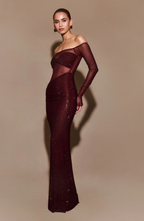 Scarlet Veil Gown Maxi Dress