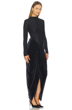 Obsidian Draped Maxi Dress