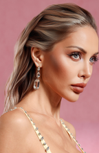 Mattey Diamond Geometry Square Earrings