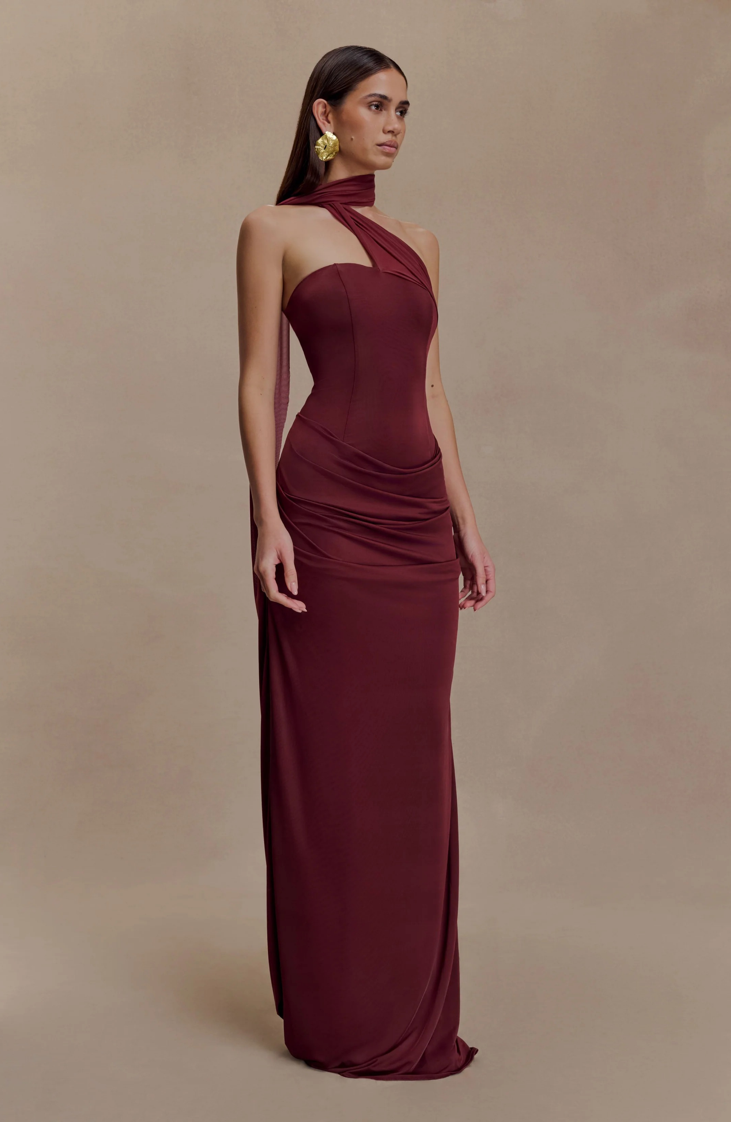 Mattea Wine Gown Maxi Dress