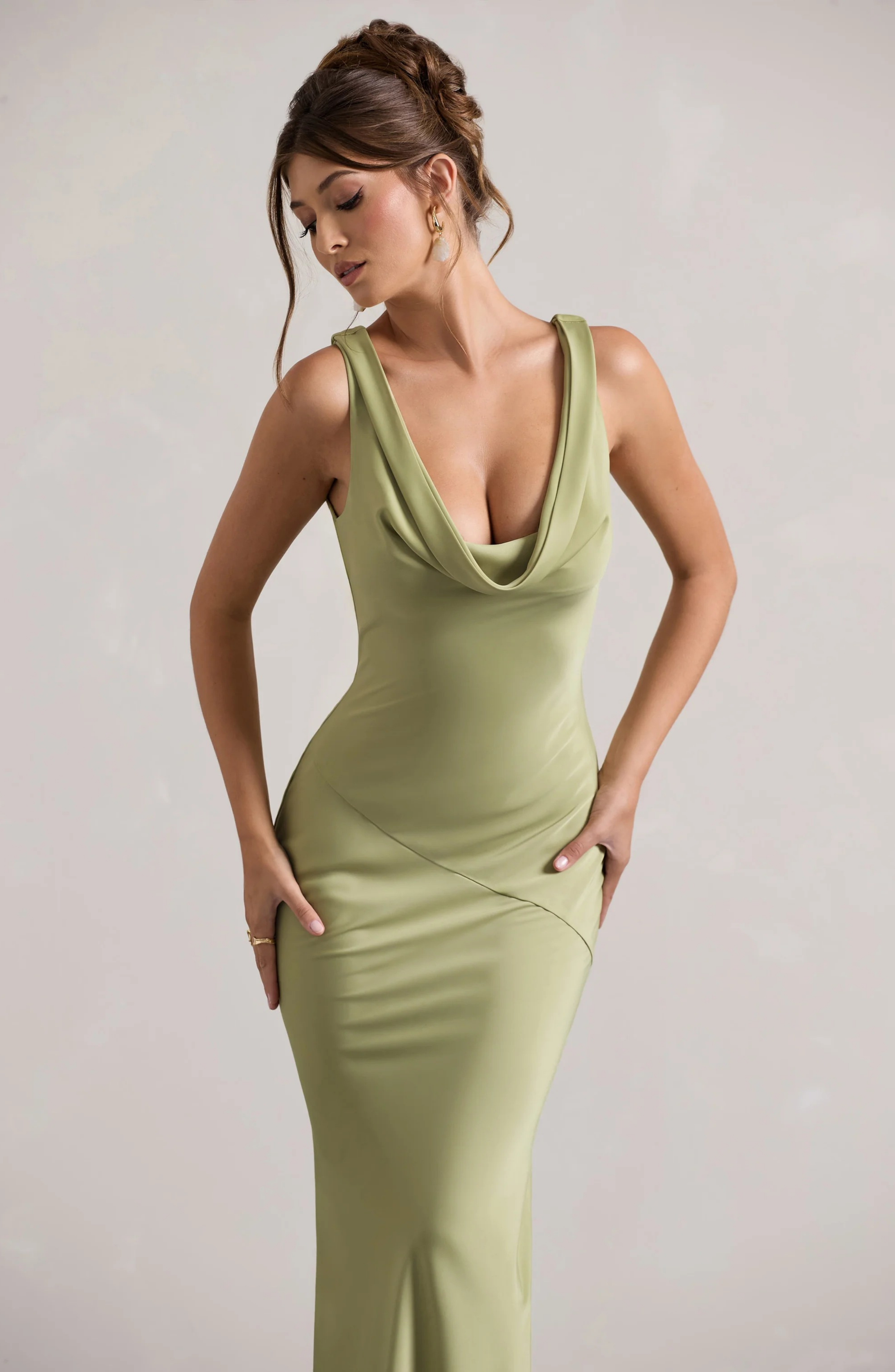Serena Satin Cowl Gown Maxi dress