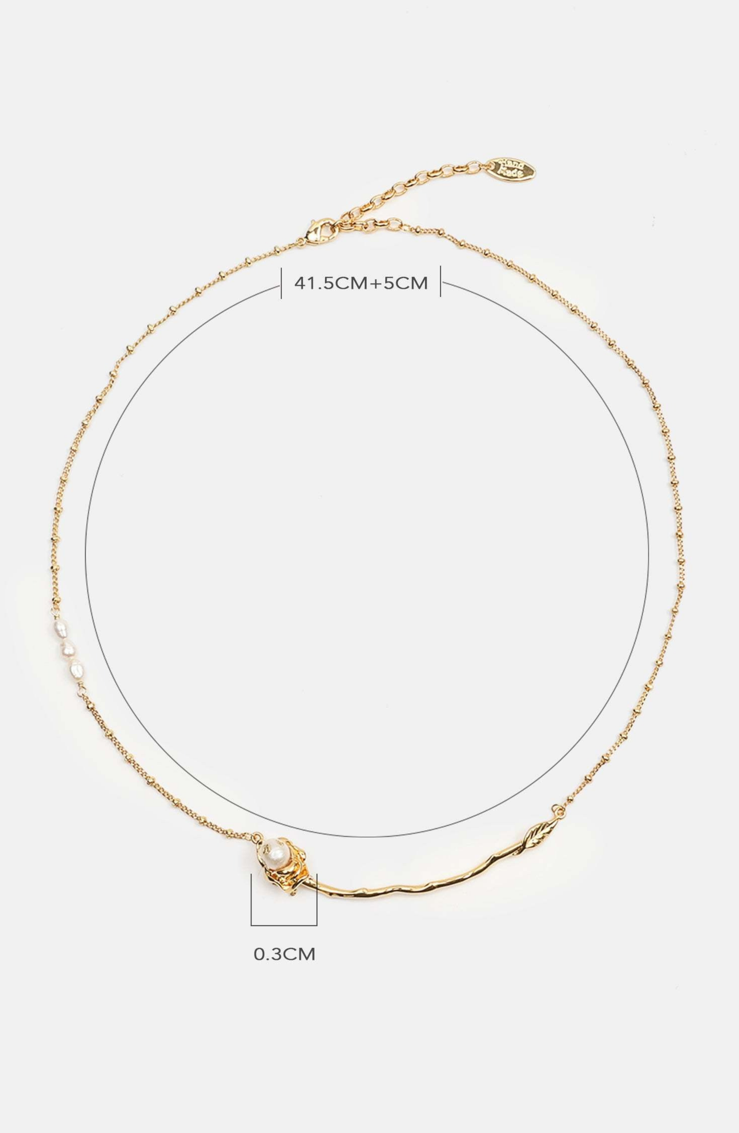 Faux Pearl Rose Necklace