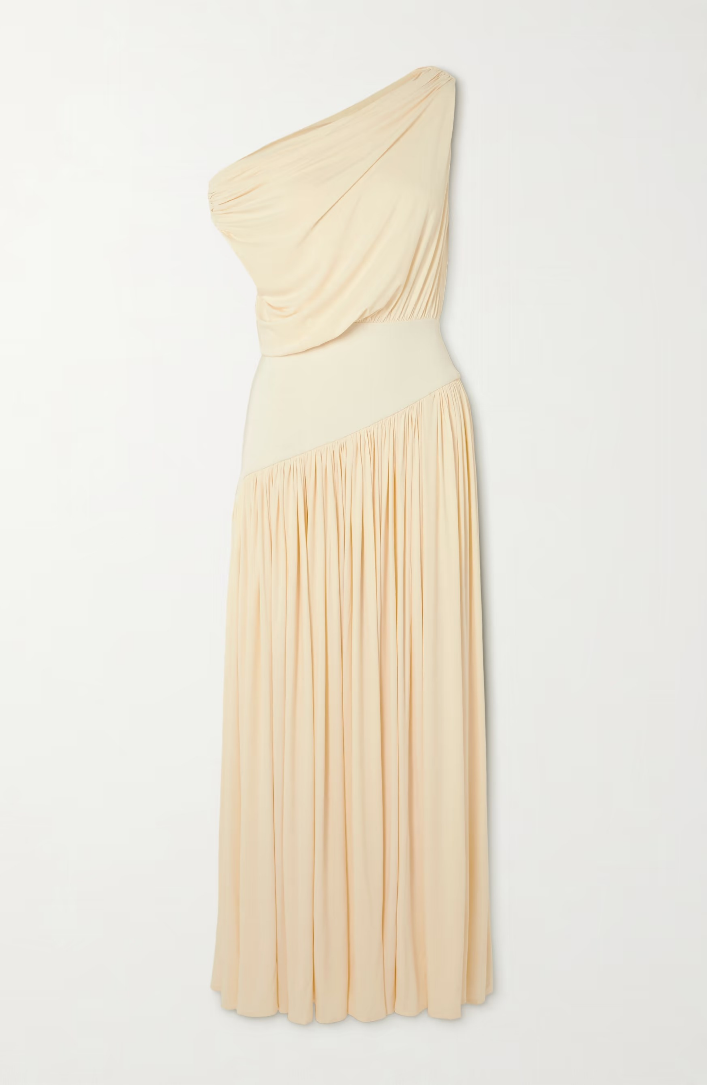 One-Shoulder Asymmetric Bamboo Maxi Dress