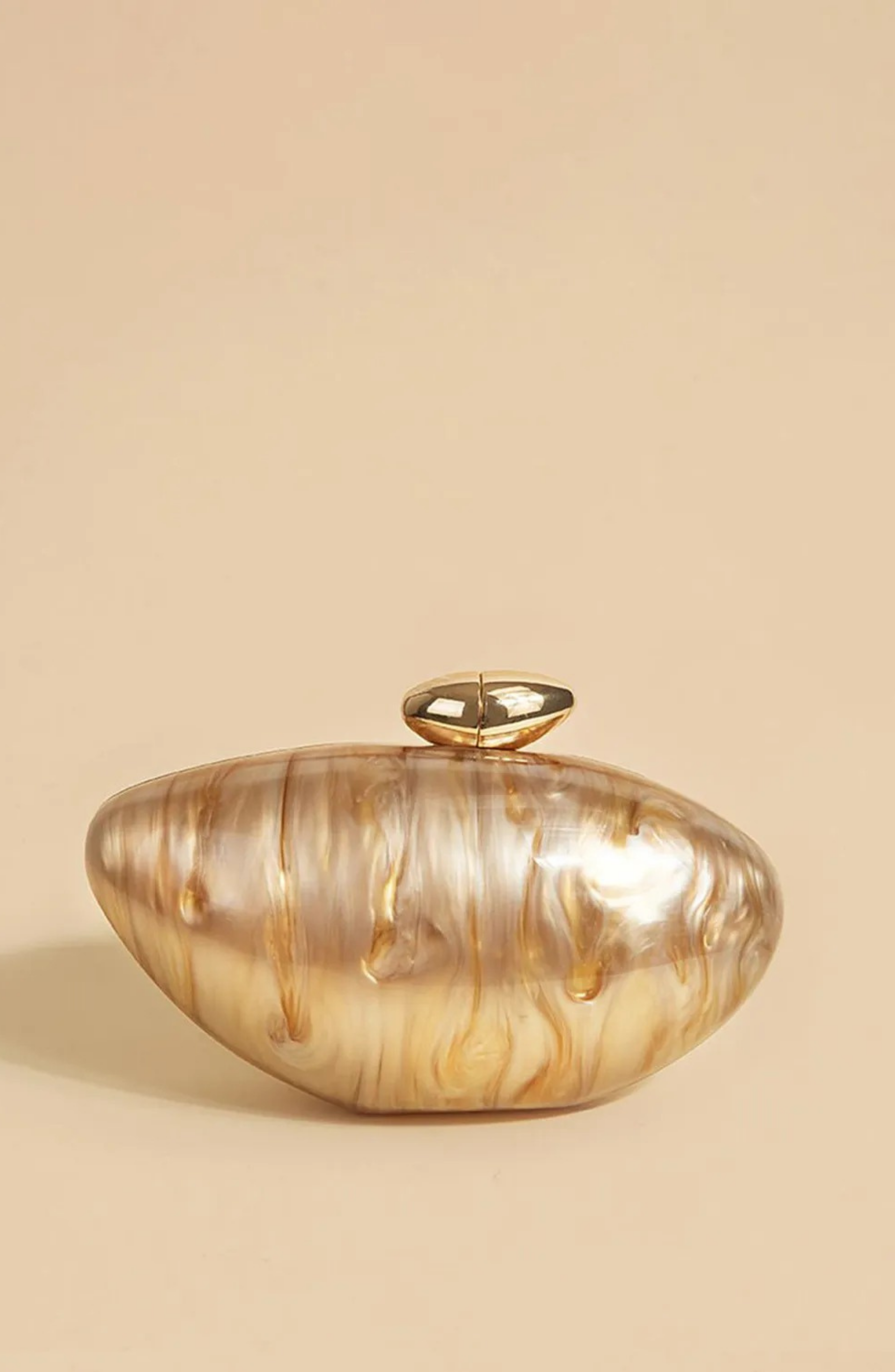 Acrylic Metal Button Clutch Bag