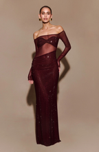 Scarlet Veil Gown Maxi Dress