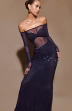 Scarlet Veil Gown Maxi Dress